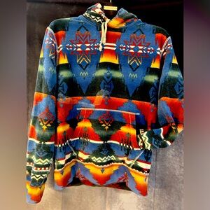 Vintage Polo Ralph Lauren Hoodie Medium Southwest Aztec Native Print